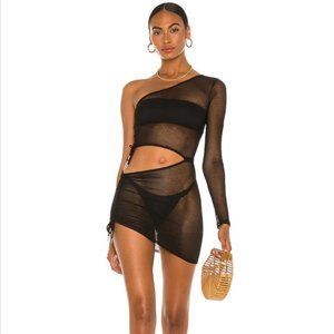 Michael Costello X REVOLVE Esme Mesh Mini Dress In Black S